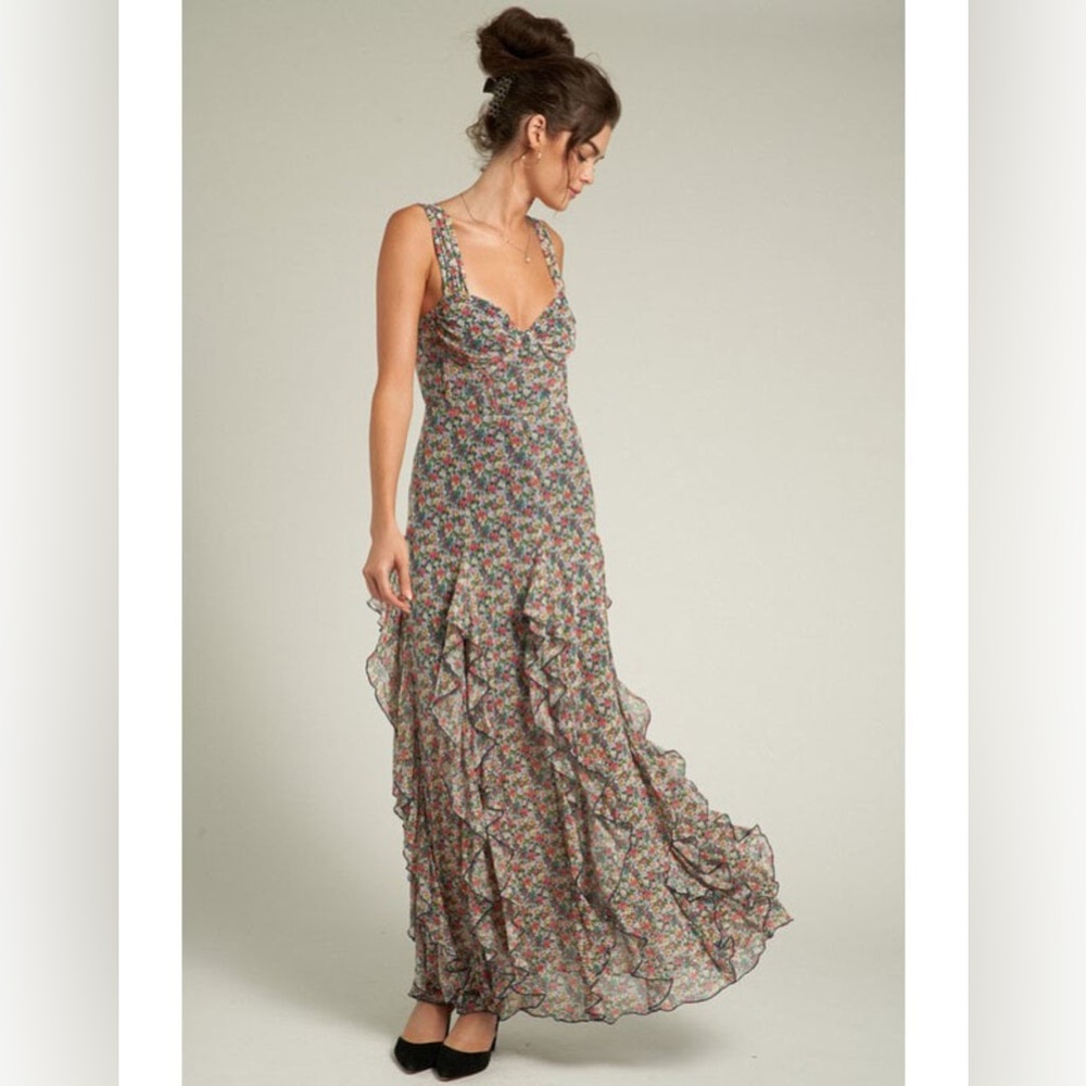 Floral Mesh Maxi Dress - Picture 2 of 5